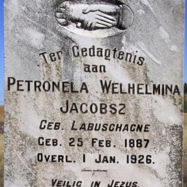 JACOBSZ Petronela Welhelmina nee LABUSCHAGNE 1887-1926