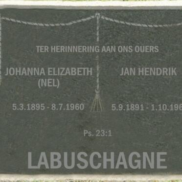 LABUSCHAGNE Jan Hendrik 1891-1961 &amp; Johanna Elizabeth NEL 1895-1960