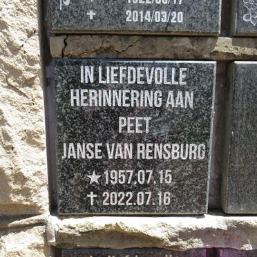 RENSBURG Peet, Janse van 1957-2022