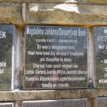 BEEK Magdalena Johanna, van nee DELPORT 1937-2015 