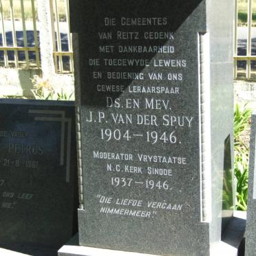 SPUY Johannes Petrus, van der 1876-1961 & Maria Magdalena MARAIS 1877-1960