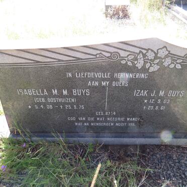 BUYS Izak J.M. 1903-1961 & Isabella M.M. OOSTHUIZEN 1908-1975