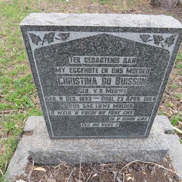 BUISSON Christina, du nee V.D. MERWE 1893-1954