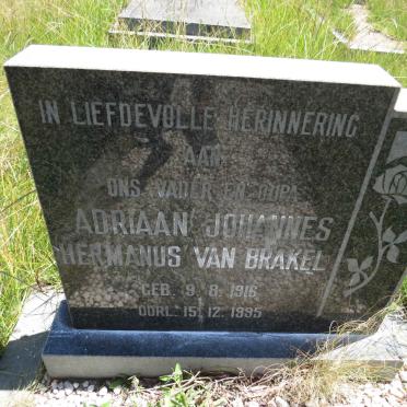 BRAKEL Adriaan Johannes Hermanus, van 1916-1995 