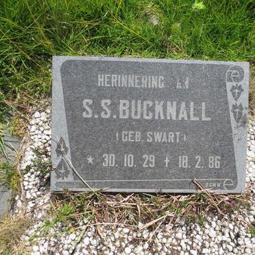 BUCKNALL S.S. nee SWART 1929-1986