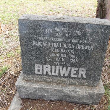 BRUWER Margarietha Louisa nee MARAIS 1881-1949