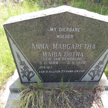 BOTHA Anna Margaretha Maria nee VAN RENSBURG 1888-1979
