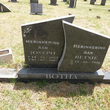 BOTHA Joseph 1923-2007 & Betsie 1926-