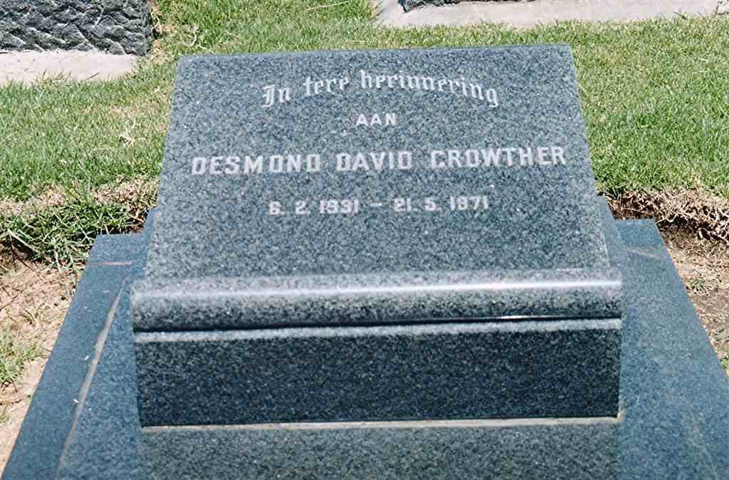 CROWTHER Desmond David 1931-1971