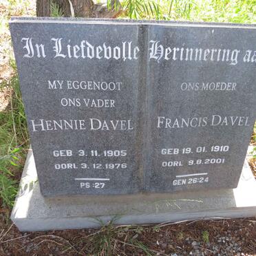 DAVEL Hennie 1905-1976 & Francis 1910-2001