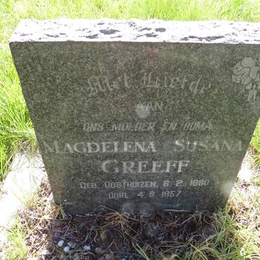 GREEFF Magdelena Susana nee OOSTHUIZEN 1880-1957