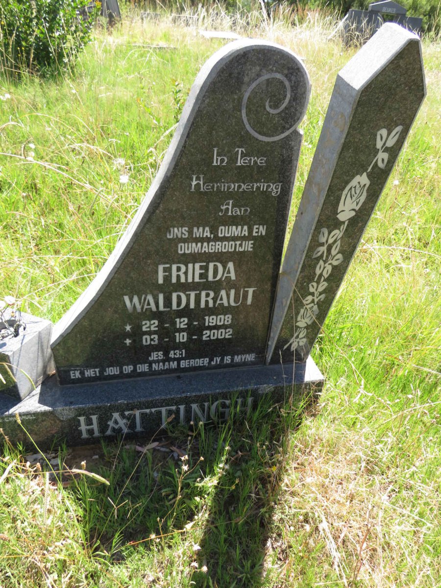 HATTINGH Frieda Waldtraut 1908-2002