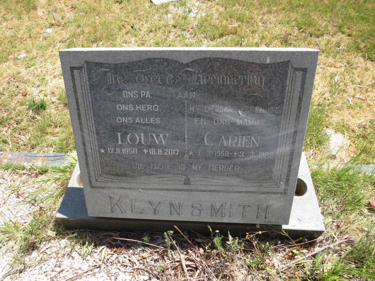 KLYNSMITH Louw 1950-2017 & Carien 1958-1989