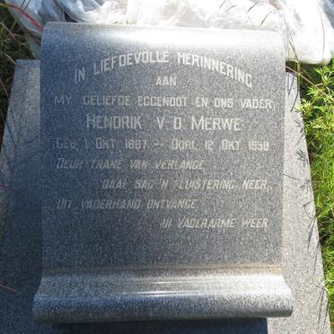 MERWE Hendrik, v.d. 1887-1958