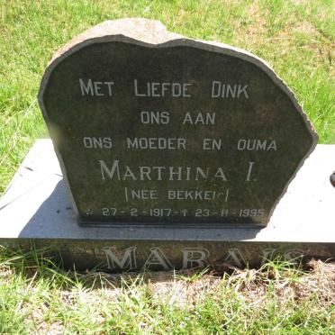 MARAIS Martha I. nee BEKKER 1917-1995