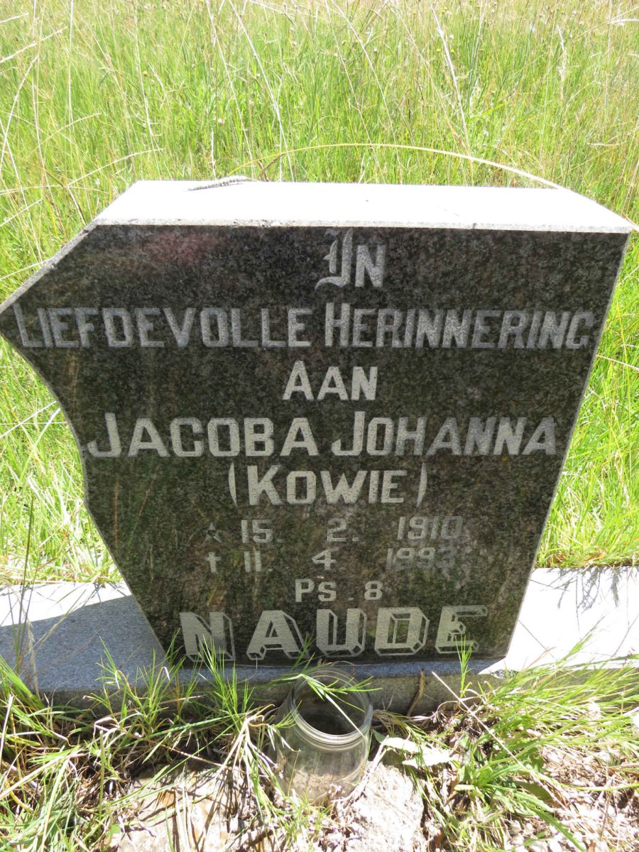 NAUDE Jacoba Johanna nee KOWIE 1910-1993