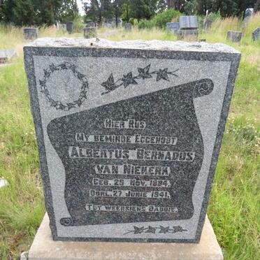 NIEKERK Albertus Bernadus, van 1884-1941