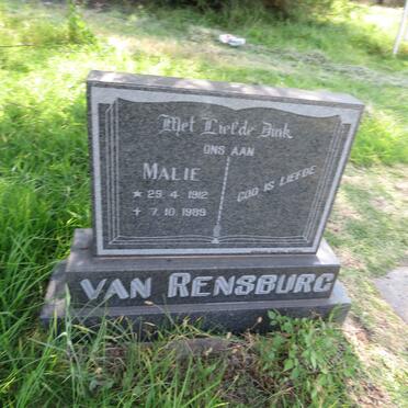 RENSBURG Malie, van 1912-1989