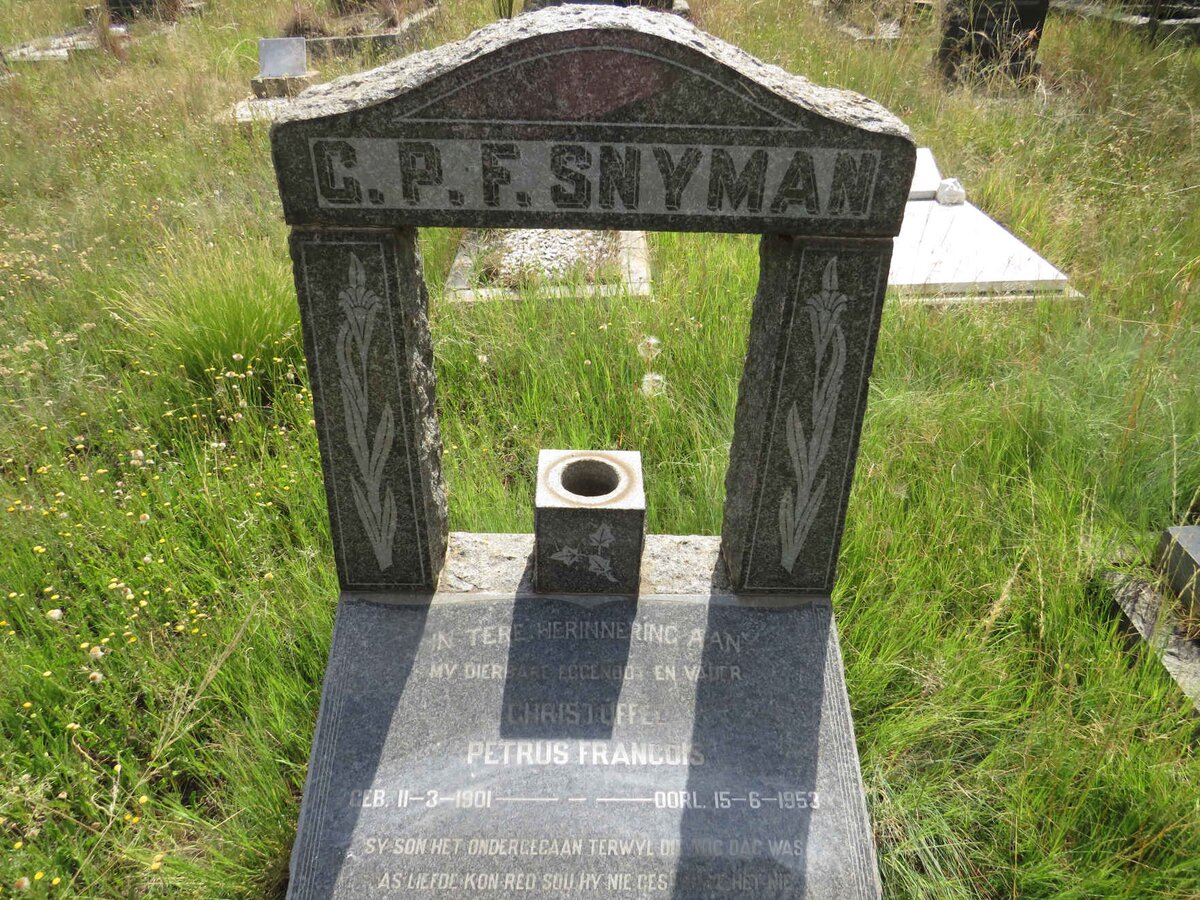 SNYMAN Christoffel Petrus Francois 1901-1953