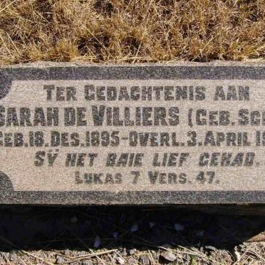 VILLIERS Sarah, de nee SCOTT 1895-1938