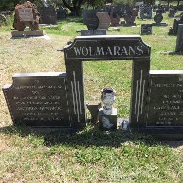 WOLMARANS Jacobus Hendrik 1912-1997 & Carolina Aletta KRUGER 1912-2002