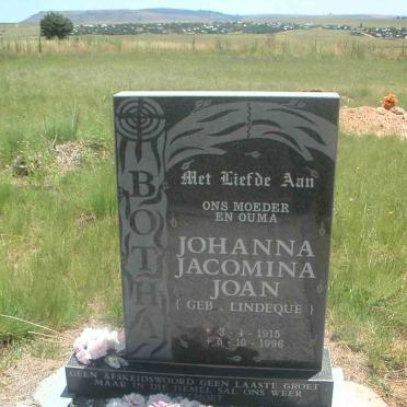 BOTHA Johanna Jacomina nee LINDEQUE 1915-1996