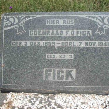 FICK Coenraad F.O. 1899-1941