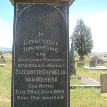 NIEKERK Elizabeth Cornelia, van nee BOTHA 1888-1944