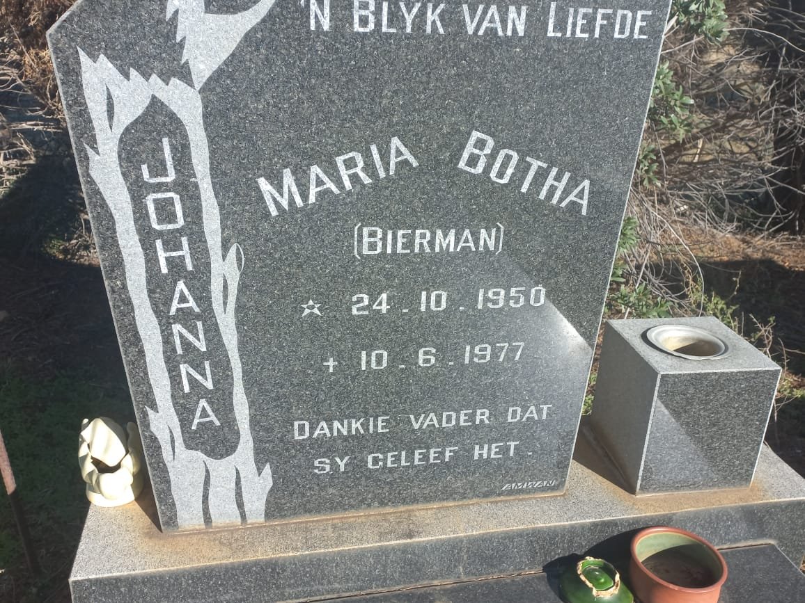 BOTHA Maria nee BIERMAN 1950-1977