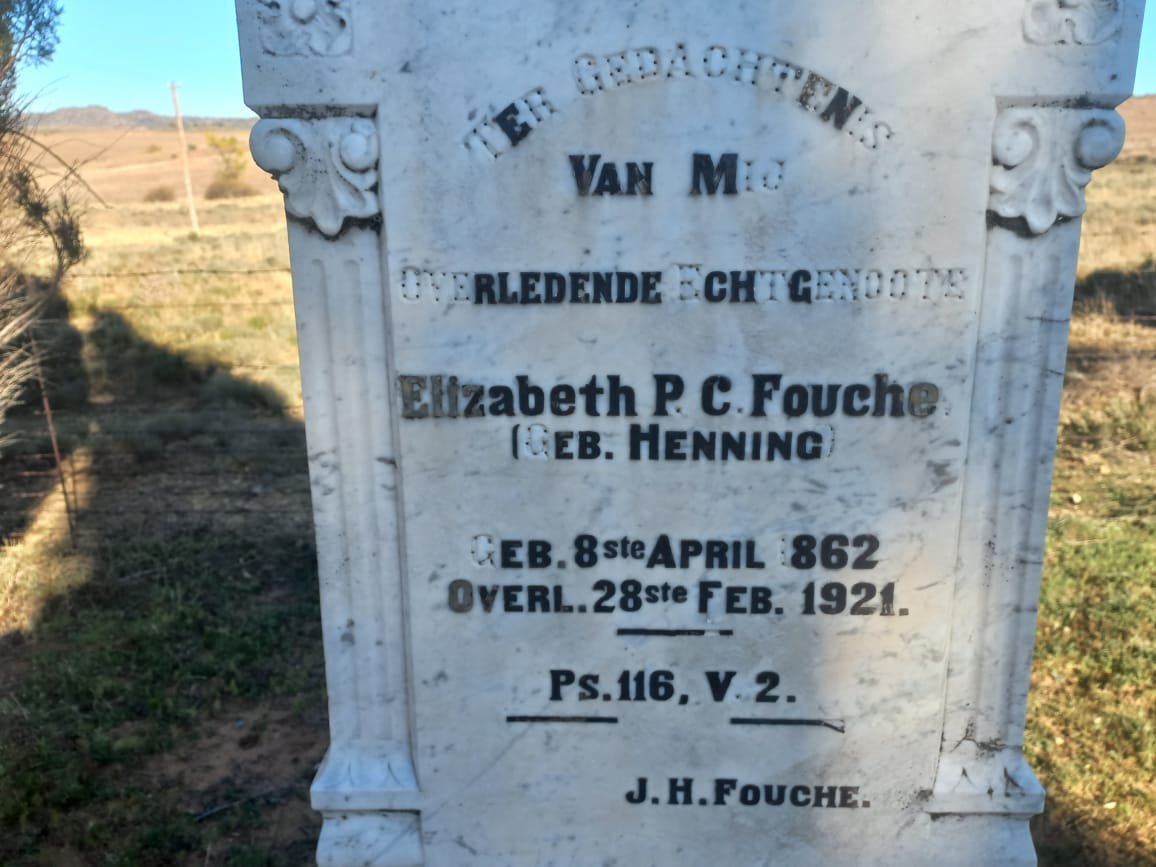 FOUCHE Elizabeth P.C. nee HENNING 1862-1921