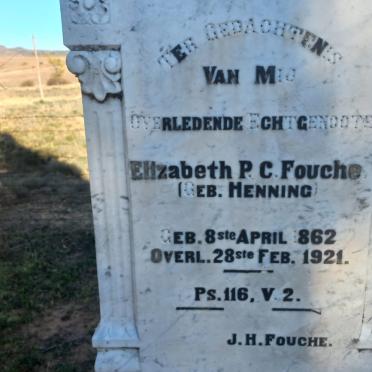 FOUCHE Elizabeth P.C. nee HENNING 1862-1921