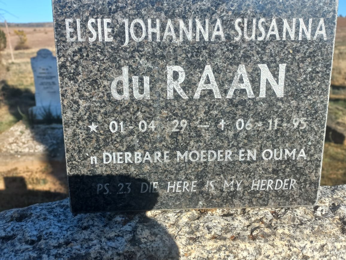 RAAN Elsie Johanna Susanna, du 1929-1995