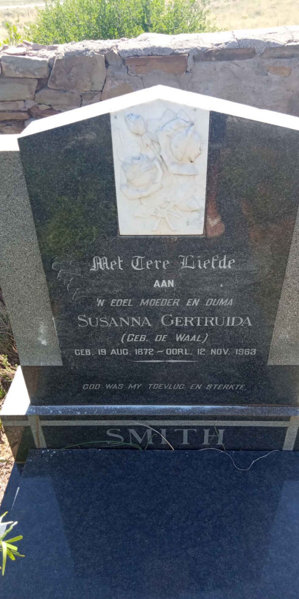 SMITH Susanna Gertruida nee DE WAAL 1872-1963