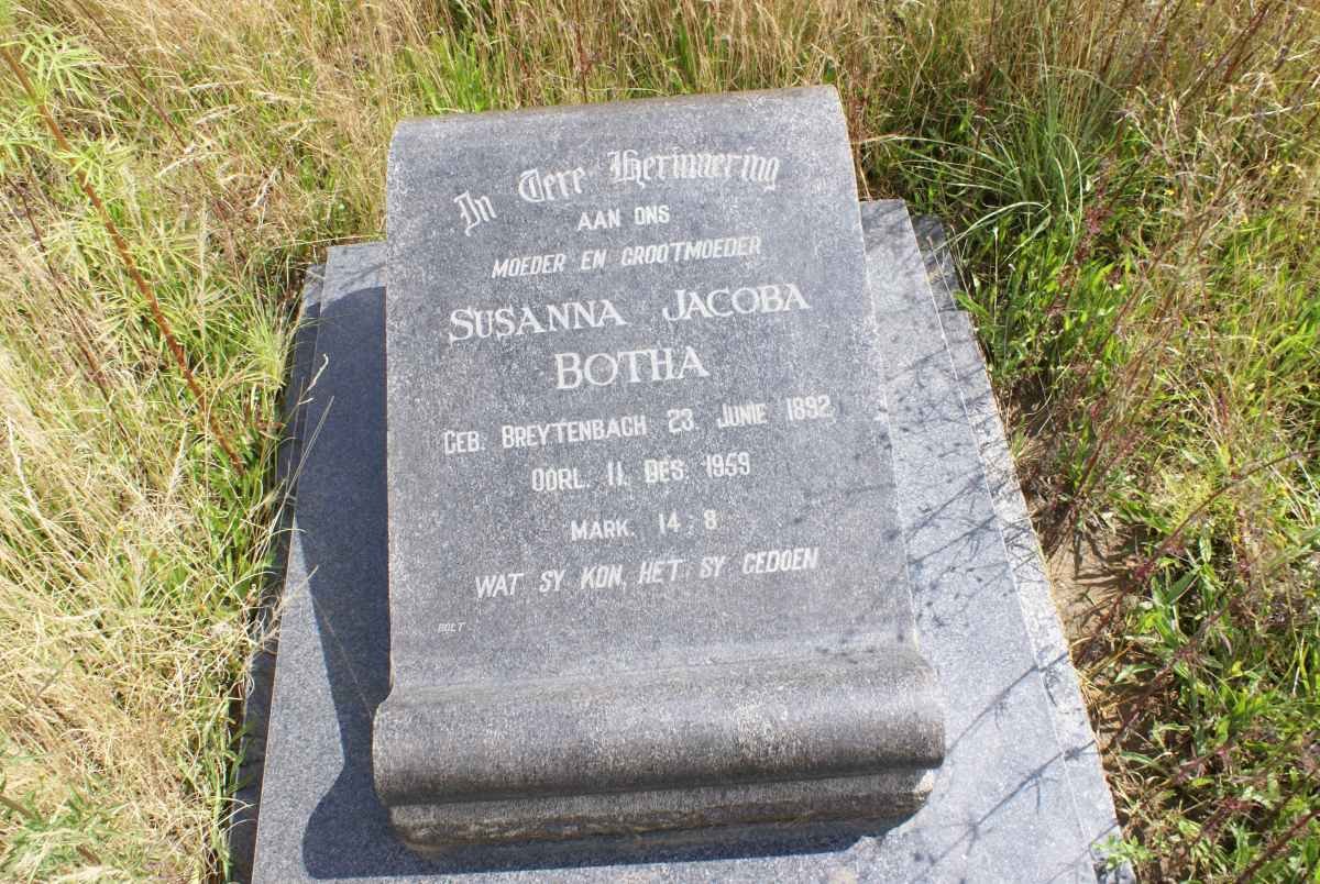 BOTHA Susanna Jacoba nee BREYTENBACH 1892-1959