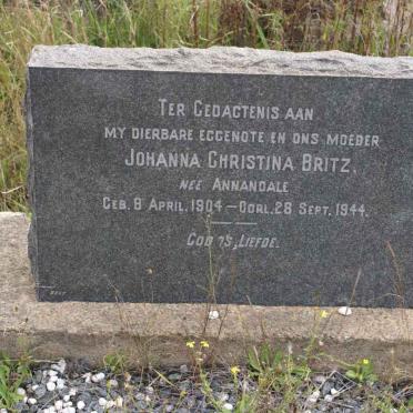BRITZ Johanna Christina nee ANNANDALE 1904-1944