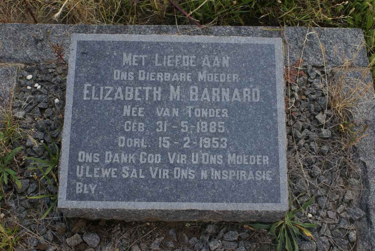 BARNARD Elizabeth M. nee VAN TONDER 1885-1953