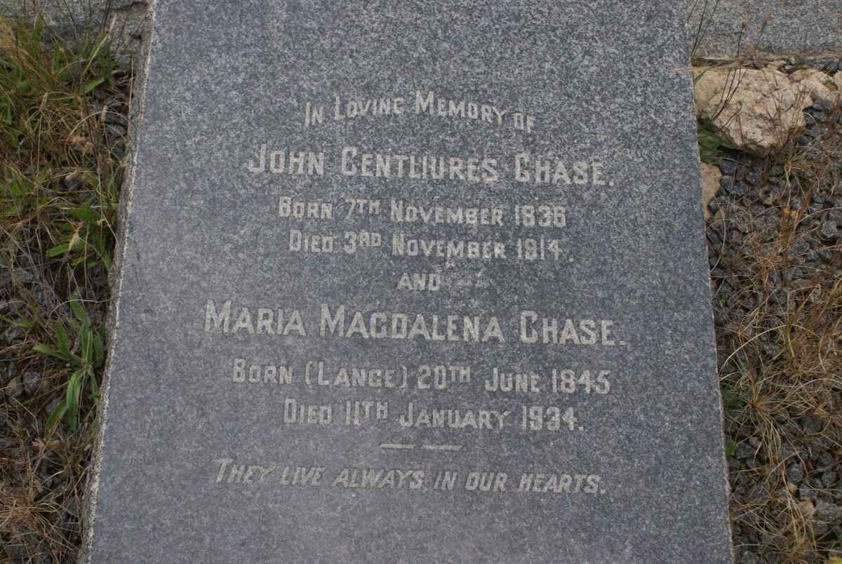 CHASE John Centliures 1836-1914 &amp; Maria Magdalena LANGE 1845-1934