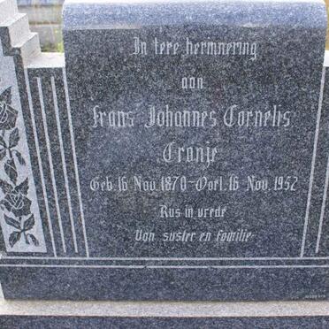 CRONJE Frans Johannes Cornelis 1870-1952