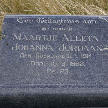 JORDAAN Maartje Aletta Johanna 1914-1963