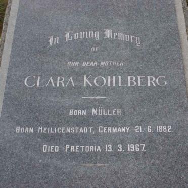 KOHLBERG Clara nee MULLER 1882-1967