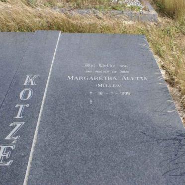 KOTZE Margaretha Aletta nee MULLER 1906-