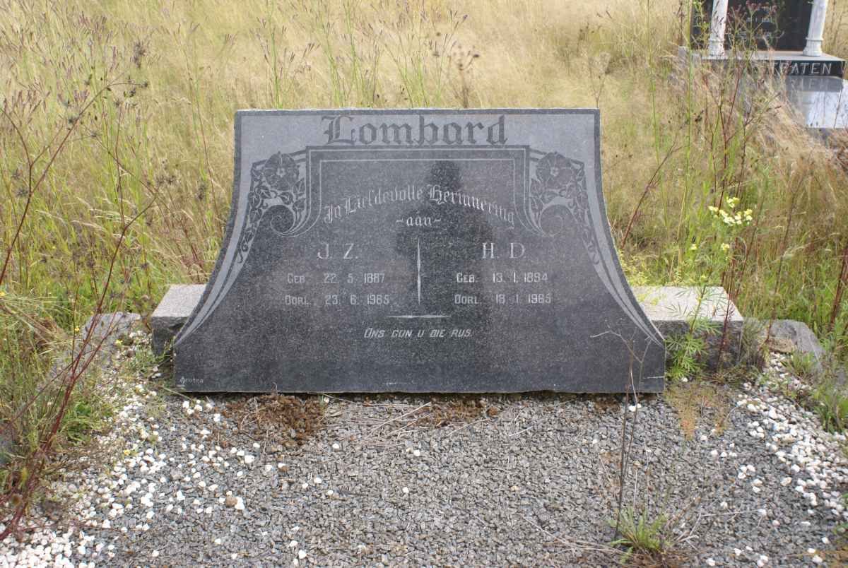 LOMBARD J.Z. 1887-1965 &amp; H.D. 1894-1965