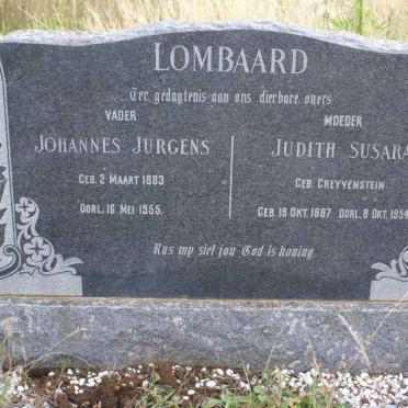LOMBAARD Johannes Jurgens 1883-1955 &amp; Judith Susara GREYVENSTEIN 1887-1954
