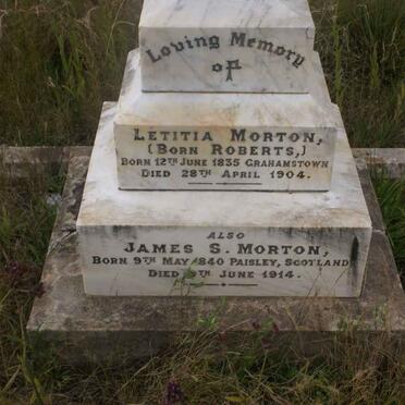MORTON James S. 1840-1914 &amp; Letitia ROBERTS 1835-1904