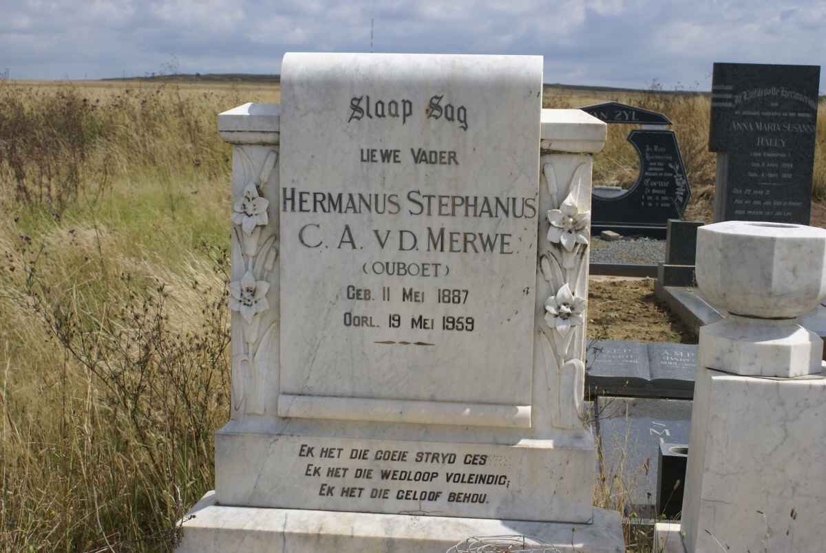 MERWE Hermanus Stephanus C.A., v.d. 1887-1959