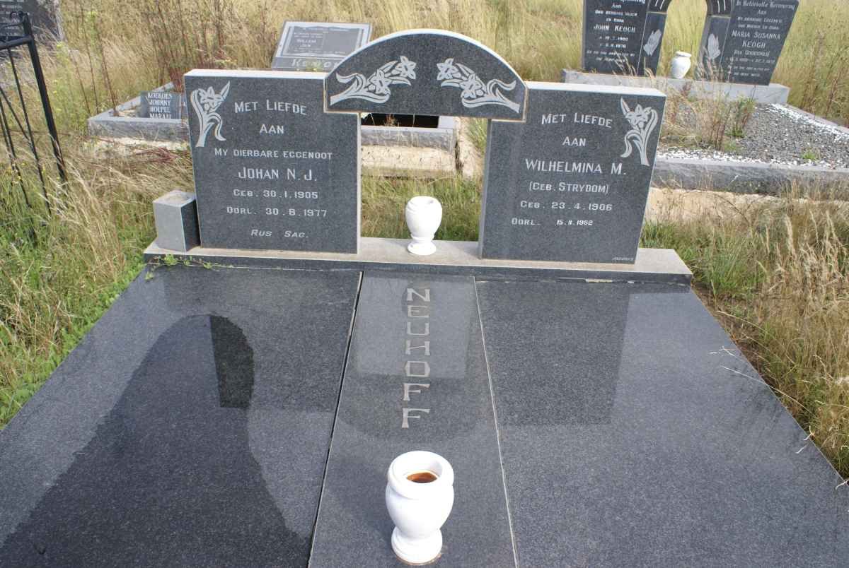 NEUHOFF Johan N.J. 1905-1977 &amp; Wilhelmina M. STRYDOM 1906-19?2