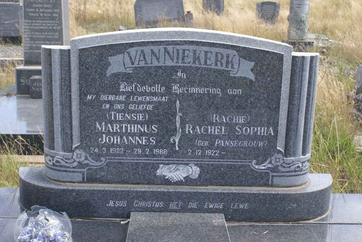 NIEKERK Marthinus Johannes, van 1922-1988 &amp; Rachel Sophia PANSEGROUW 1922-
