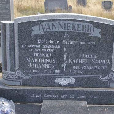 NIEKERK Marthinus Johannes, van 1922-1988 &amp; Rachel Sophia PANSEGROUW 1922-