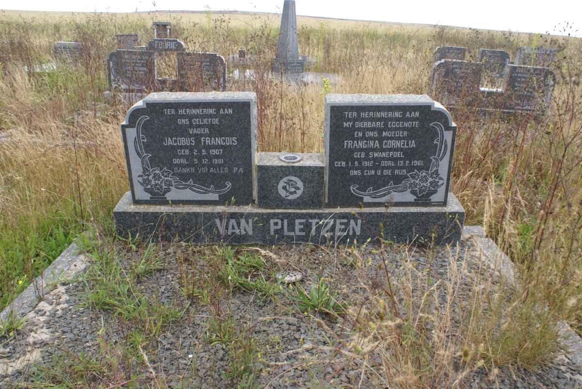 PLETZEN Jacobus Francois, van 1907-1951 &amp; Francina Cornelia SWANEPOEL 1912-1961