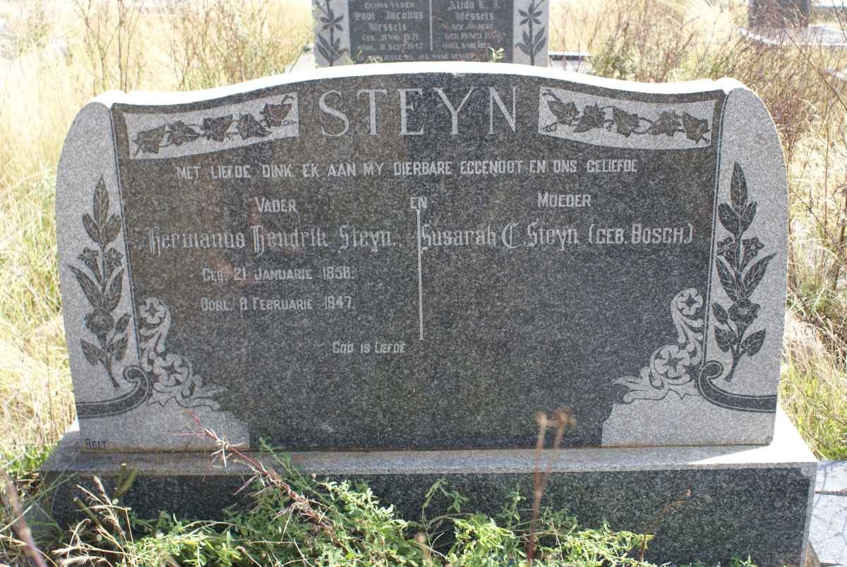 STEYN Hermanus Hendrik 1858-1947 &amp; Susarah C. BOSCH